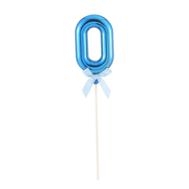 Cake Topper Number '0' - Blue - SKU:85822 - UPC:8712364858228 - Party Expo