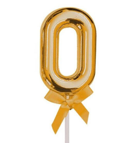 Cake Topper Number '0' - Gold - SKU:85802 - UPC:8712364858020 - Party Expo