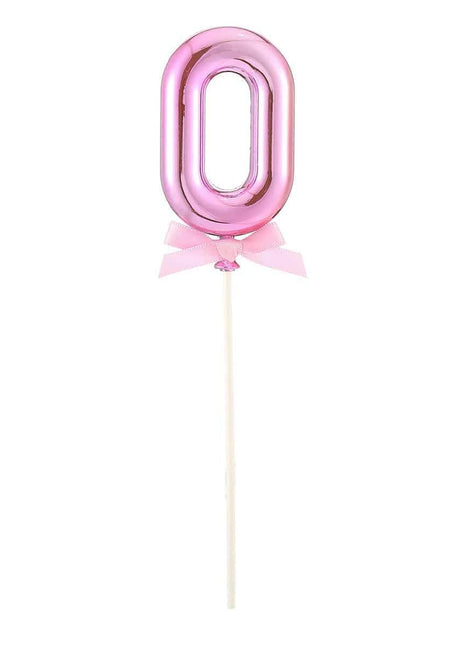 Cake Topper Number '0' - Pink - SKU:85832 - UPC:8712364858327 - Party Expo