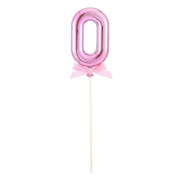 Cake Topper Number '0' - Pink - SKU:85832 - UPC:8712364858327 - Party Expo