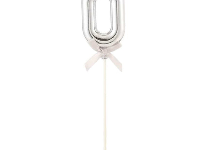 Cake Topper Number '0' - Silver - SKU:85812 - UPC:8712364858129 - Party Expo