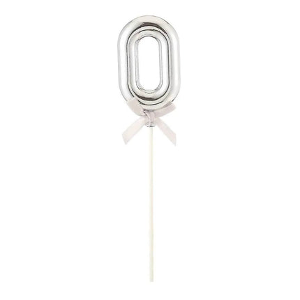 Cake Topper Number '0' - Silver - Party Expo