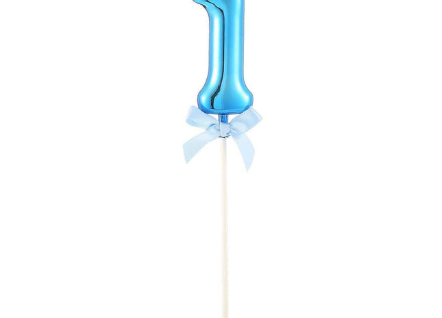 Cake Topper Number '1' - Blue - SKU:85823 - UPC:8712364858235 - Party Expo