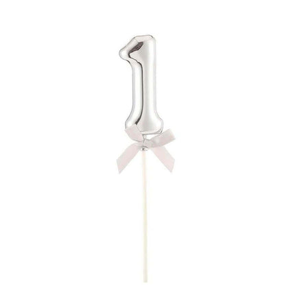 Cake Topper Number '1' - Silver - SKU:85813 - UPC:8712364858136 - Party Expo