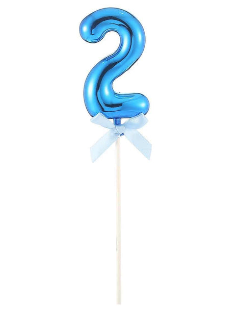 Cake Topper Number '2' - Blue - SKU:85824 - UPC:8712364858242 - Party Expo