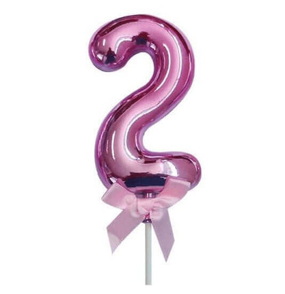Cake Topper Number '2' - Pink - SKU:85834 - UPC:8712364858341 - Party Expo