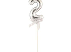 Cake Topper Number '2' - Silver - SKU:85814 - UPC:8712364858143 - Party Expo