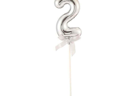 Cake Topper Number '2' - Silver - SKU:85814 - UPC:8712364858143 - Party Expo