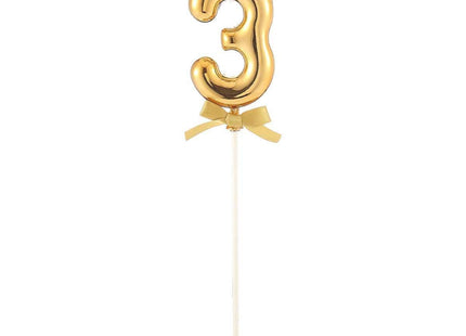 Cake Topper Number '3' - Gold - SKU:85805 - UPC:8712364858051 - Party Expo