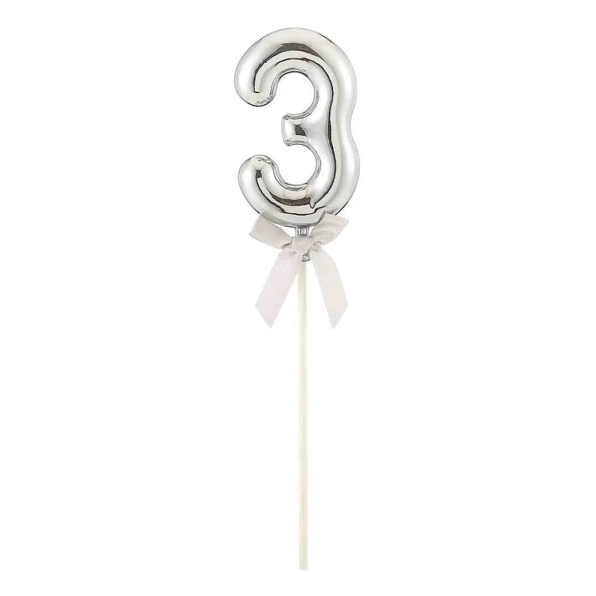 Silver Number 3 Cake Topper for Special Occasions – Party Expo