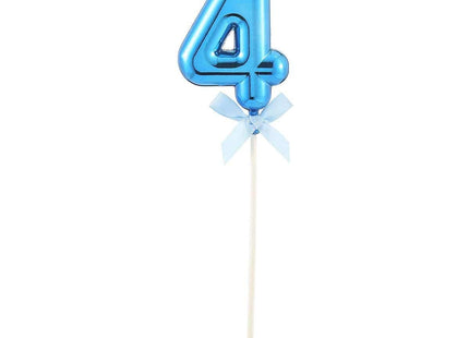 Cake Topper Number '4' - Blue - SKU:85826 - UPC:8712364858266 - Party Expo