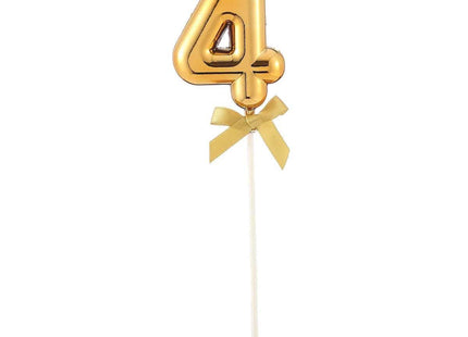 Cake Topper Number '4' - Gold - SKU:85806 - UPC:8712364858068 - Party Expo