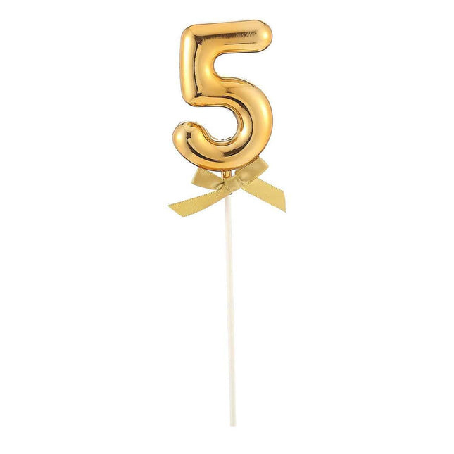 Cake Topper Number '5' - Gold - SKU:85807 - UPC:8712364858075 - Party Expo