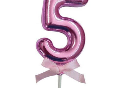 Cake Topper Number '5' - Pink - SKU:85837 - UPC:8712364858372 - Party Expo