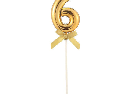 Cake Topper Number '6' - Gold - SKU:85808 - UPC:8712364858082 - Party Expo