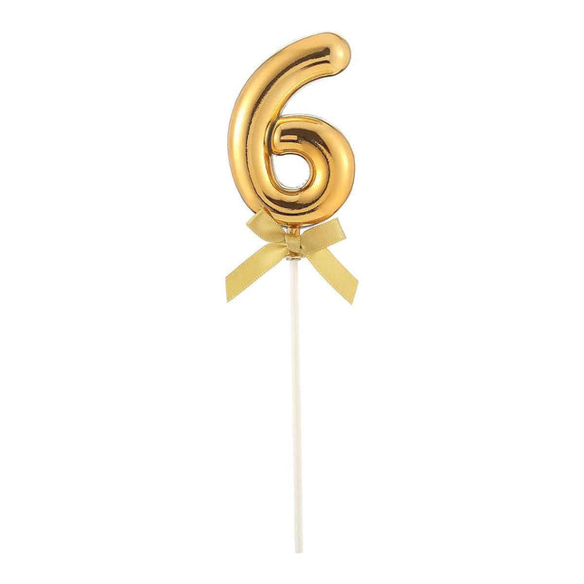 Cake Topper Number '6' - Gold - SKU:85808 - UPC:8712364858082 - Party Expo