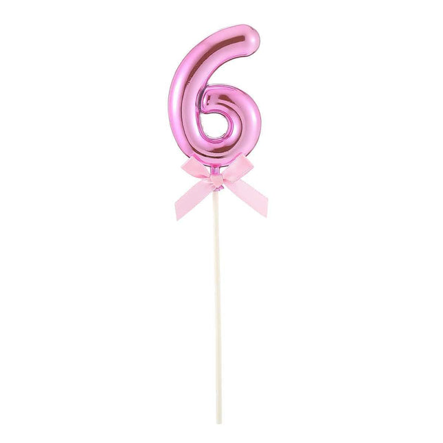 Cake Topper Number '6' - Pink - SKU:85838 - UPC:8712364858389 - Party Expo