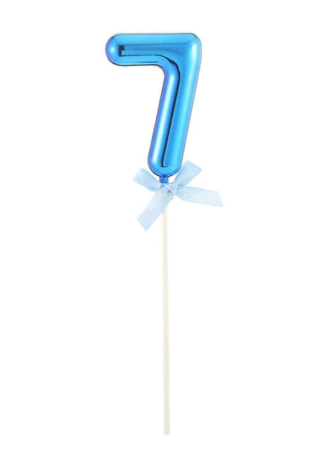Cake Topper Number '7' - Blue - SKU:85829 - UPC:8712364858297 - Party Expo