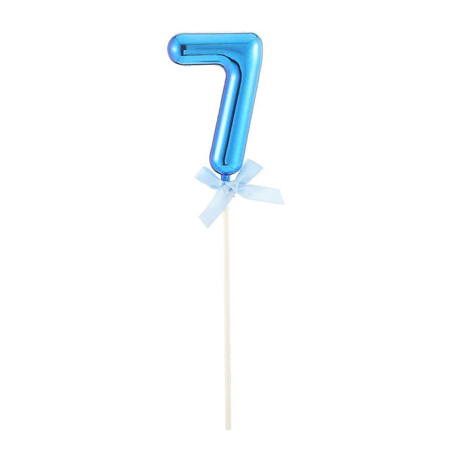 Cake Topper Number '7' - Blue - SKU:85829 - UPC:8712364858297 - Party Expo