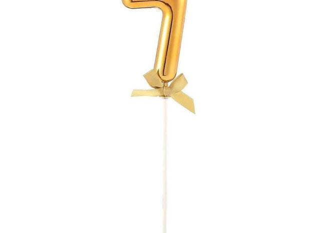 Cake Topper Number '7' - Gold - SKU:85809 - UPC:8712364858099 - Party Expo