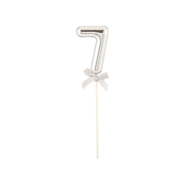 Cake Topper Number '7' - Silver - SKU:85819 - UPC:8712364858198 - Party Expo