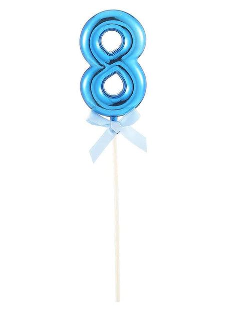 Cake Topper Number '8' - Blue - SKU:85830 - UPC:8712364858303 - Party Expo