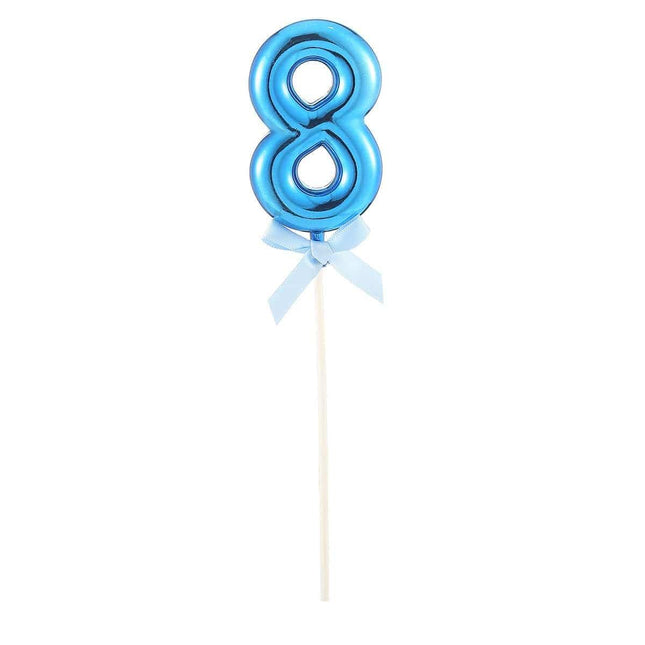 Cake Topper Number '8' - Blue - SKU:85830 - UPC:8712364858303 - Party Expo