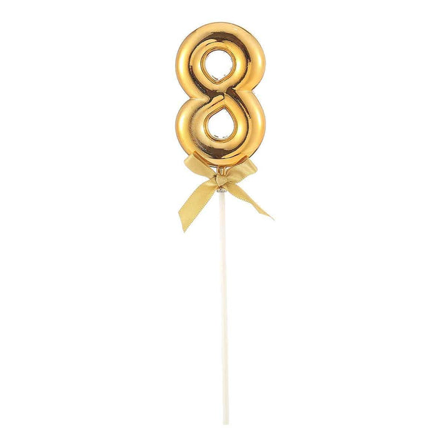 Cake Topper Number '8' - Gold - SKU:85810 - UPC:8712364858105 - Party Expo