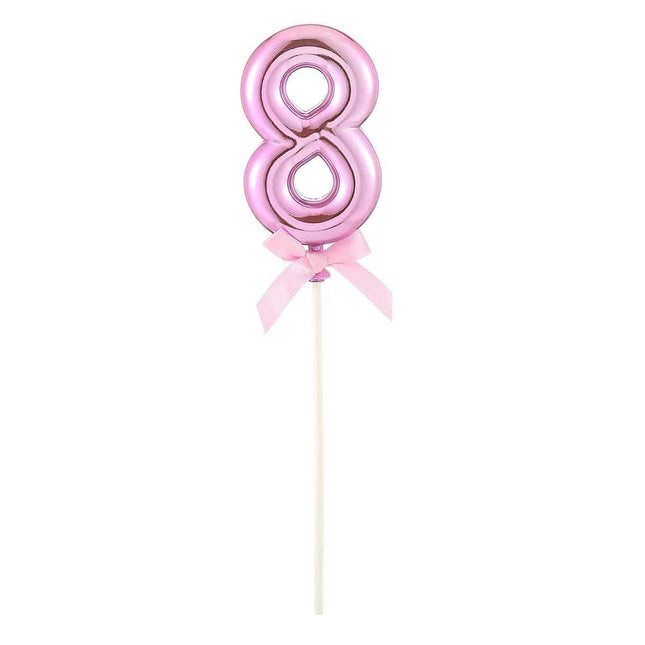 Cake Topper Number '8' - Pink - SKU:85840 - UPC:8712364858402 - Party Expo