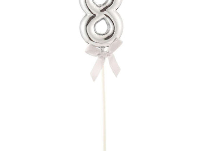 Cake Topper Number '8' - Silver - SKU:85820 - UPC:8712364858204 - Party Expo