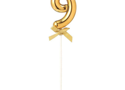 Cake Topper Number '9' - Gold - SKU:85811 - UPC:8712364858112 - Party Expo