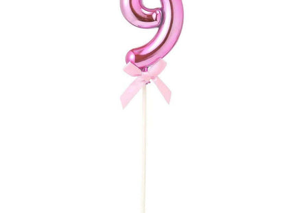 Cake Topper Number '9' - Pink - SKU:85841 - UPC:8712364858419 - Party Expo