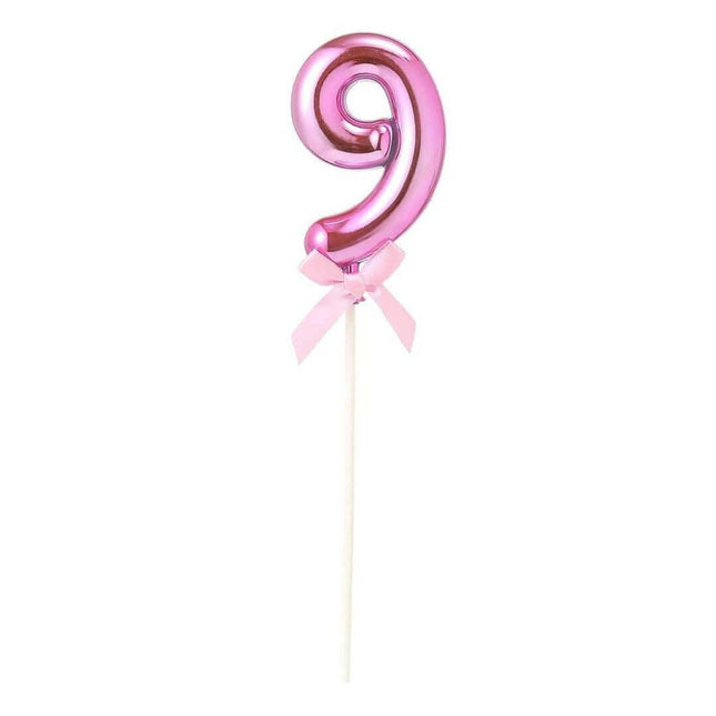 Cake Topper Number '9' - Pink - SKU:85841 - UPC:8712364858419 - Party Expo