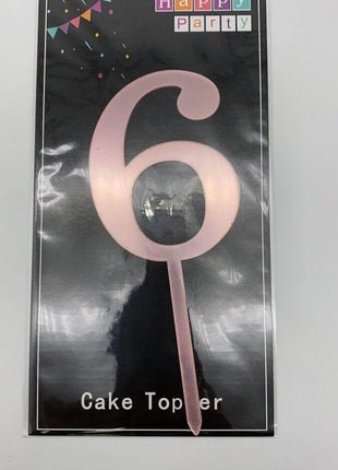 Cake Topper Rose Gold #6 - SKU: - UPC:677545150967 - Party Expo