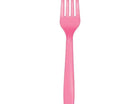 Candy Pink Plastic Forks - SKU:011347- - UPC:073525740287 - Party Expo
