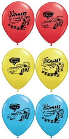Cars 3 - 12" Round Assorted Latex Balloons (6ct) - SKU:11527 - UPC:071444115278 - Party Expo