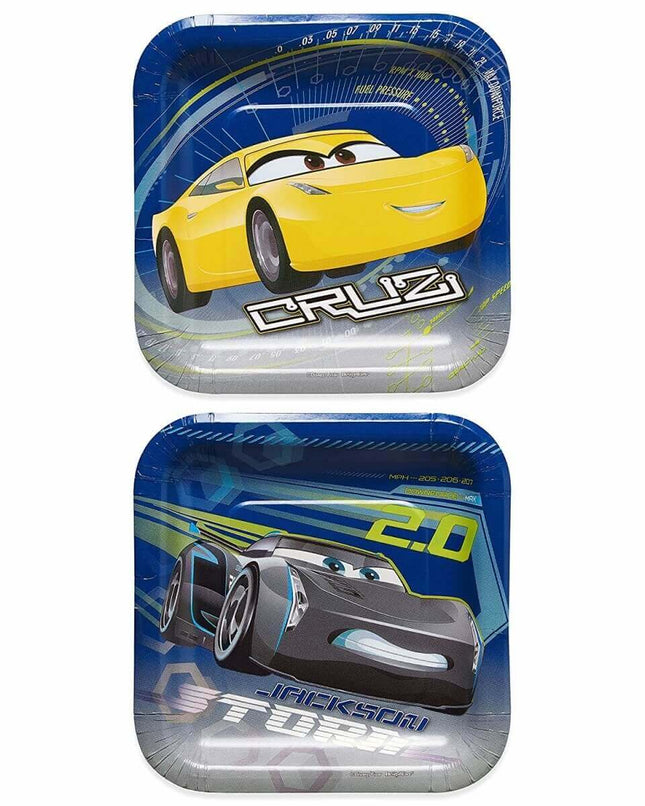 Cars 3 - 7" Square Plates (8ct) - SKU:541763.99 - UPC:013051726959 - Party Expo