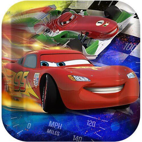 Cars 3 - Square Dinner Plates - SKU: - UPC:726528312080 - Party Expo