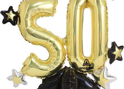 Celebrate 50th Birthday Mylar Balloon - SKU:A4-2540 - UPC:026635425407 - Party Expo