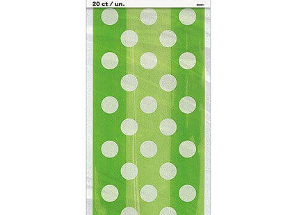 Cello Bag-Lime Green Dots - SKU:62061 - UPC:011179620616 - Party Expo