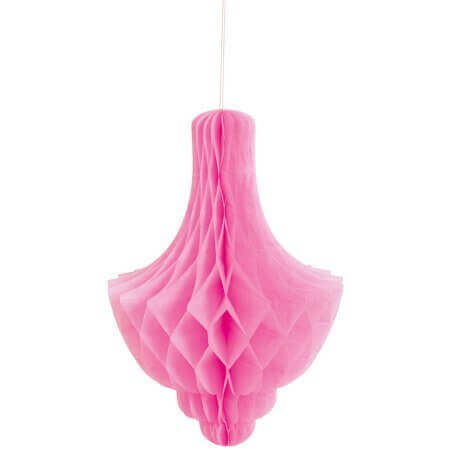 14" Paper Chandelier Decoration - Hot Pink - SKU:62967 - UPC:011179629671 - Party Expo