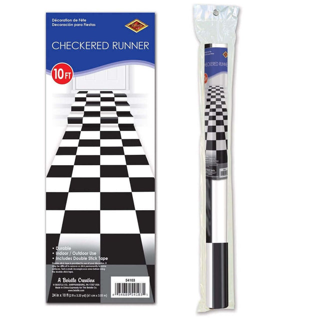 Checkered Runner - SKU:54103 - UPC:034689541035 - Party Expo