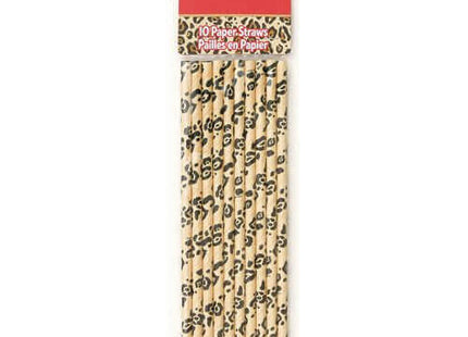 Cheetah Print Paper Straws (10ct) - SKU:98028 - UPC:011179980284 - Party Expo