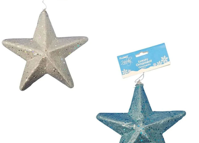 Christmas Glitter Foam 12" Star Ornament - SKU:XO3194 - UPC:677916863335 - Party Expo
