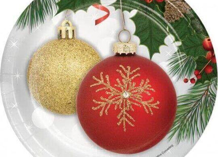 Christmas Ornament Elegance - 7" Paper Plates (8ct) - SKU:333359 - UPC:039938523787 - Party Expo