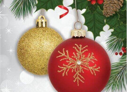 Christmas Ornament Elegance - Beverage Napkins (16ct) - SKU:333362 - UPC:039938523817 - Party Expo