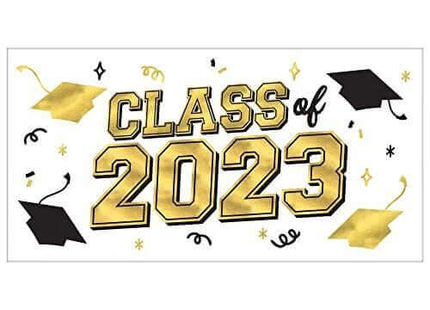 Class of 2023 Graduation Horizontal Banner - 33.5" X 65" - SKU:120879 - UPC:192937372951 - Party Expo