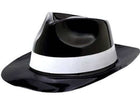 Classic 50's Plastic Fedora Hat with White Band - SKU:250261 - UPC:013051434304 - Party Expo