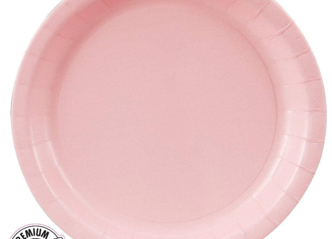 Touch of Color - 9" Premium Strength Dinner Plates - Classic Pink - SKU:47158B - UPC:039938198091 - Party Expo