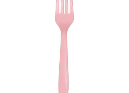 Classic Pink Plastic Forks - SKU:010468- - UPC:073525109084 - Party Expo